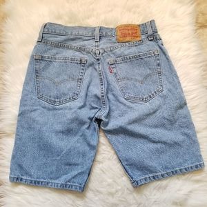 Levis 505 Blue Bermuda Jean Denim Shorts